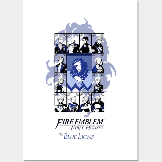 Fire Emblem Three Houses: The Blue Lions Featuring Male Byleth Wall Art by TheMelRoseGallery